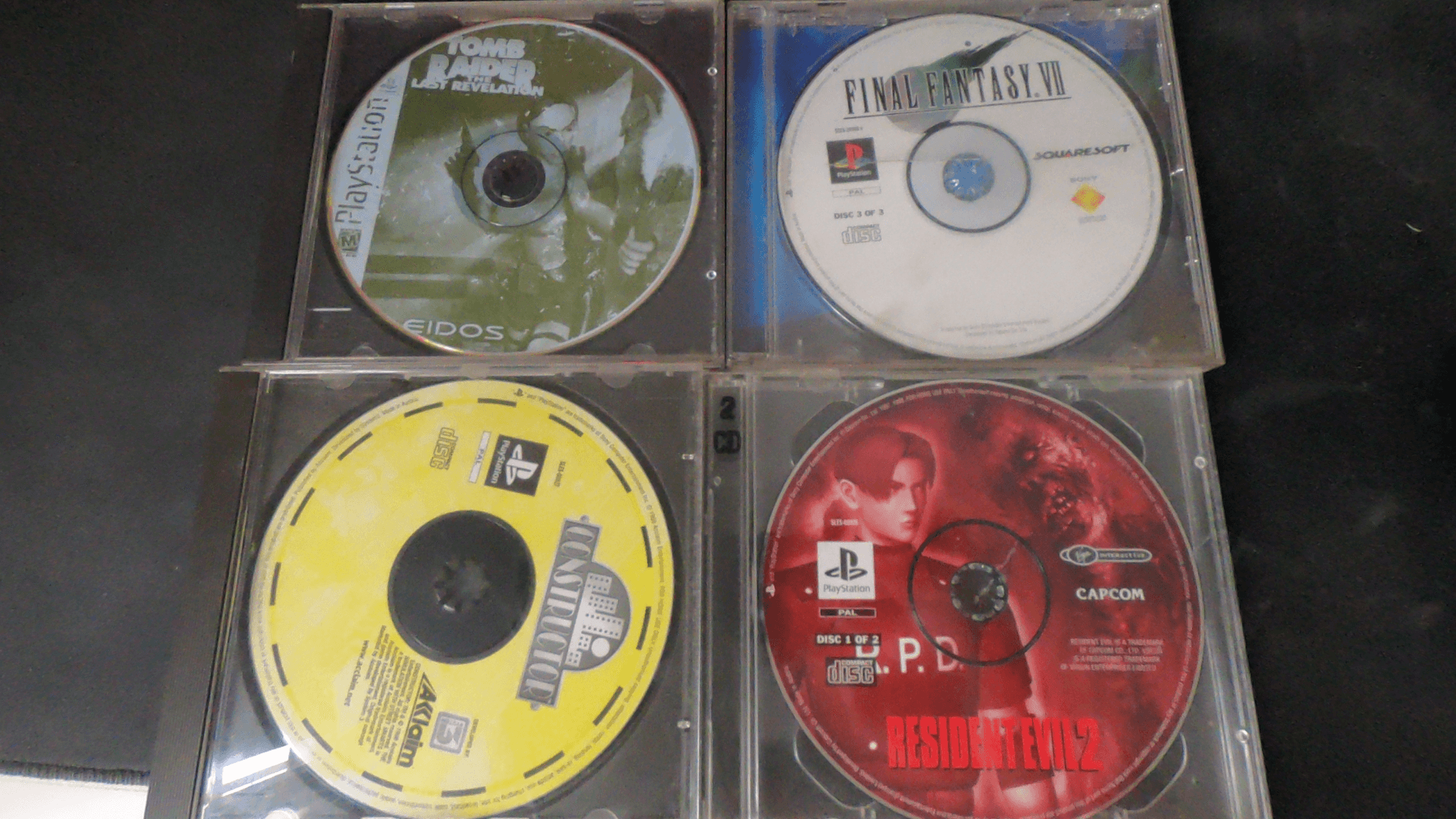 Resident Evil 2, Final Fantasy VII, Tomb Raider PS1